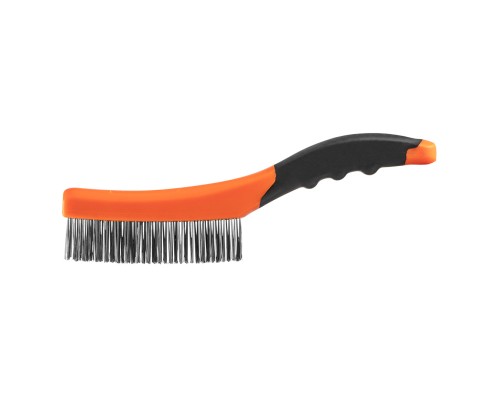 Щітка по металу Neo Tools 4х16 рядів, прямий дріт 0.3мм, 260мм, двокомпонентне руків'я (39-010)