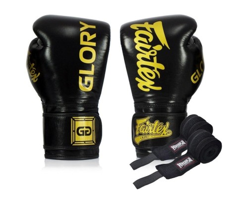 Боксерські рукавички Fairtex BGVG1 Black 10 унцій (бинти в комплекті) (BGVG1_10oz_Black)