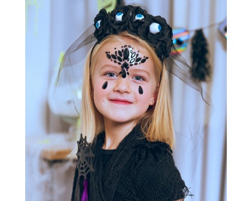 Дитячий обруч для волосся YES! Fun Хелловін Чорна вдова з фатою (974508)