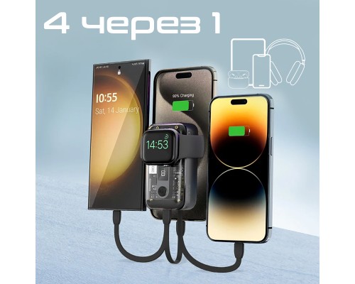 Батарея універсальна Promate 10000mAh PD/35W, iWatch charging (mavrix.black)