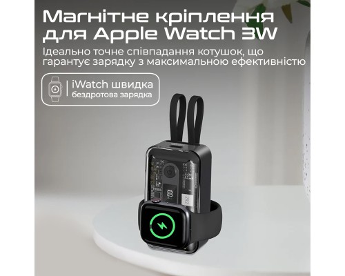 Батарея універсальна Promate 10000mAh PD/35W, iWatch charging (mavrix.black)