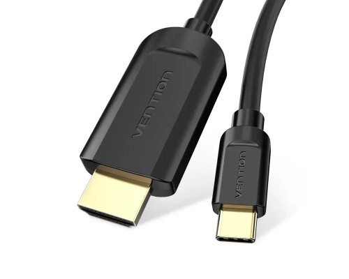Кабель мультимедійний Type-C to HDMI Cable 1.5M Black VENTION (CGUBG)