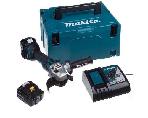 Шліфувальна машина Makita LXT, 5Аг х 2шт, Makpac, 125 мм (DGA504RTJ)