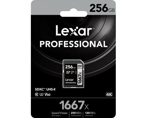 Карта пам'яті Lexar 256GB SDXC class 10 UHS-II U3 V60 1667x Professional (LSD256CB1667)
