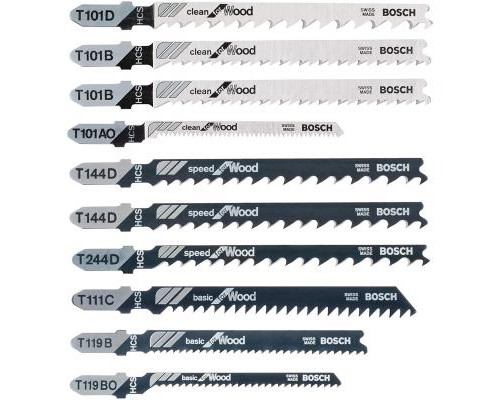 Полотно Bosch набір для елетролобзиків Wood and Metal, 10 шт. (2.607.011.170)