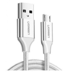 Дата кабель USB 2.0 AM to Micro 5P 1.0m US290 Aluminum Braid White Ugreen (60151)
