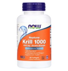 Жирні кислоти Now Foods Крилевий Жир 1000мг, Neptune Krill 1000, Double Strength, 60 (NOW-01627)