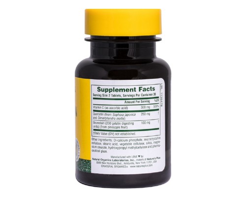 Вітамін Natures Plus Кверцетин Плюс і Вітамін С, Quercetin Plus with Vitamin C Na (NTP2564)