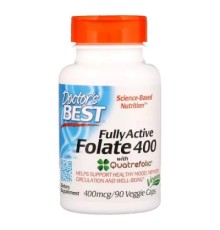 Вітамін Doctor's Best Повністю Активоване Фолат 400мкг, Quatrefolic, 90 гелеві (DRB-00262)