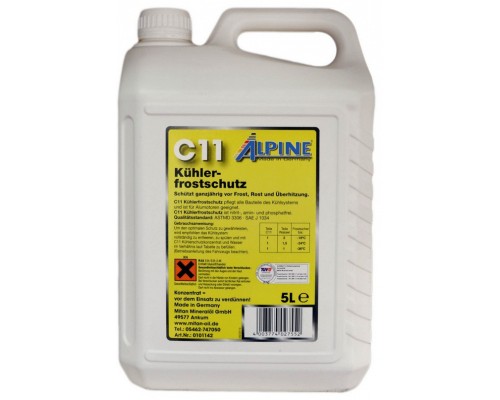 Антифриз Alpine C11 Kuhlerfrostschutz ready-mix -36C зелен. 5л (5,5кг.) (RM 1145G-5)