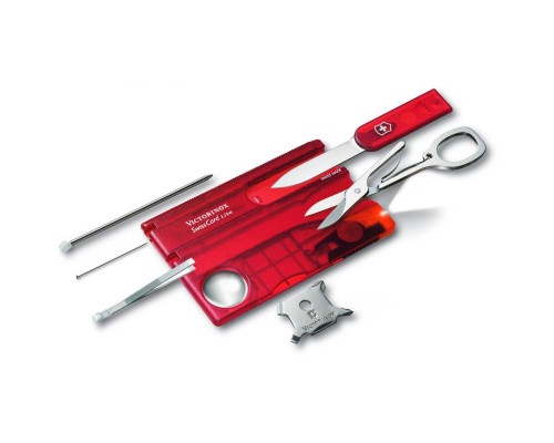 Ніж Victorinox SwissCard Lite Transparent Red Blister (0.7300.TB1)