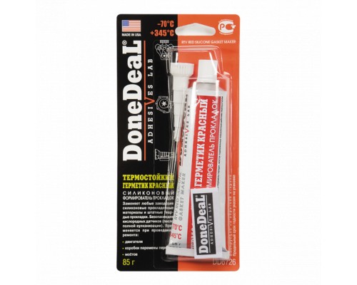 Герметик автомобільний Donedeal прокладок термостійкий силіконовий червоний 85мл (DD6726)