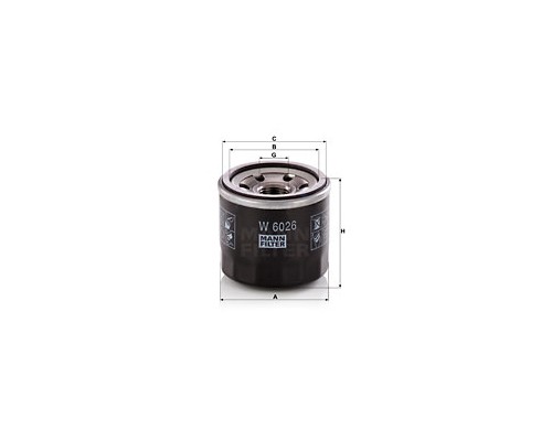 Фільтр масляний Mann W6026