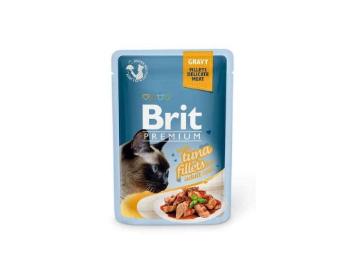 Вологий корм для кішок Brit Premium Cat 85 г (філе тунця в соусі) (8595602518548) Вологий корм для кішок Brit Premium Cat 85 г (філе тунця в соусі) (8595602518548)