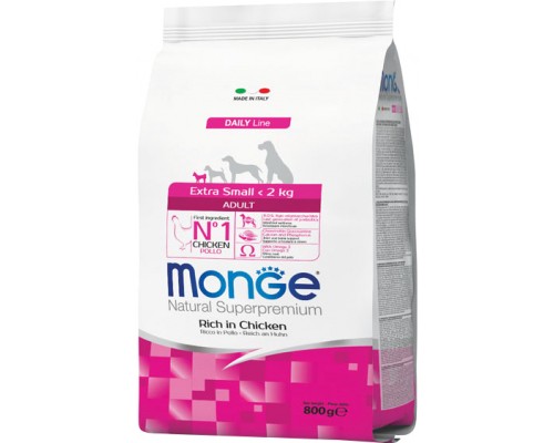 Сухий корм для собак Monge Extra Small Adult зі смаком курки 800 г (8009470011419)