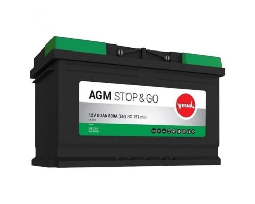 Акумулятор автомобільний Vesna 80 Ah/12V Vesna AGM Euro (314 085)