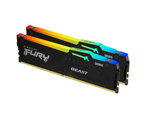 Модуль пам'яті для комп'ютера DDR5 32GB (2x16GB) 6000 MHz FURY Beast RGB Kingston Fury (ex.HyperX) (KF560C40BBAK2-32)