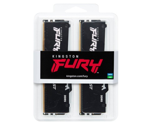 Модуль пам'яті для комп'ютера DDR5 32GB (2x16GB) 6000 MHz FURY Beast RGB Kingston Fury (ex.HyperX) (KF560C40BBAK2-32)