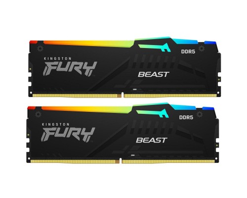 Модуль пам'яті для комп'ютера DDR5 32GB (2x16GB) 6000 MHz FURY Beast RGB Kingston Fury (ex.HyperX) (KF560C40BBAK2-32)