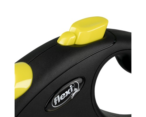 Повідок для собак Flexi New Neon L стрічка 5 м (чорний) (4000498031711)