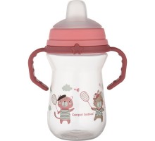 Поїльник-непроливайка Canpol babies Bonjour Paris з силіконовим носиком FirstCup 250 мл Рожева (56/613_pin)