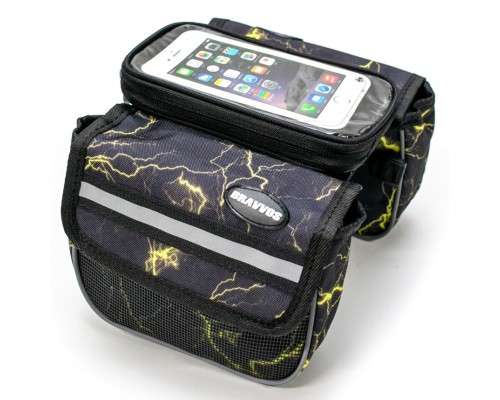 Велосумка нарамна Bravvos QL-012 Black/Yellow (BIB-016)