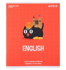 Зошит Kite предметний Cat 48 аркушів, лінія, англійська мова (K23-240-18)