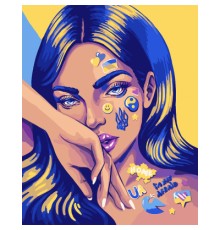 Картина по номерам Santi Дівчина з тату 40*50 см неонові фарби (954519)