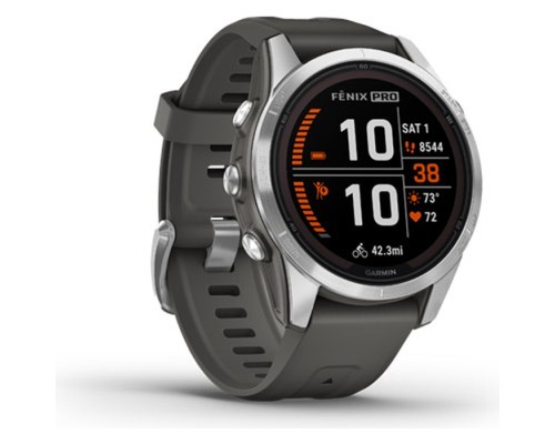 Смарт-годинник Garmin fenix 7S Pro Solar, Glass, SS w/Graphite band, GPS (010-02776-01)