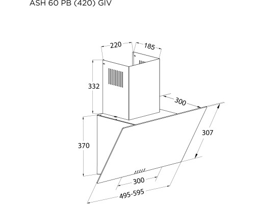 Витяжка кухонна Pyramida ASH 60 PB (420) GIV