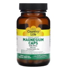 Мінерали Country Life Магній з кремнієм, 300 мг, Target-Mins, Magnesium Caps with Silica, 120 вегет.¶Магній з кремнієм (CLF-02474)