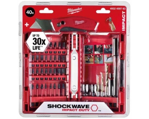 Набір свердл і біт Milwaukee ShW + Ніж, 40 предм. (4932459763)
