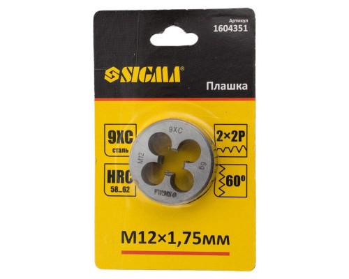 Плашка Sigma М12x1.75мм (1604351)