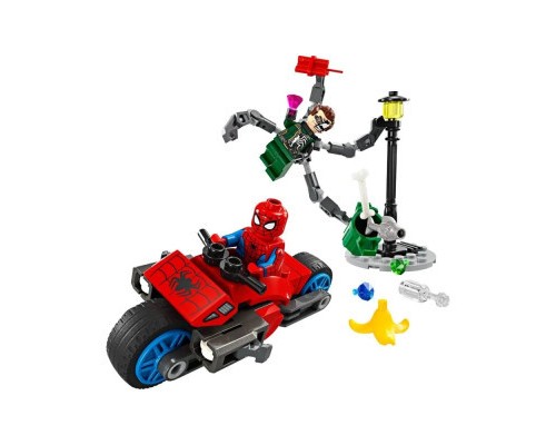 Конструктор LEGO Super Heroes Погоня на мотоциклах Людина-Павук vs. Доктор Восьминіг 77 деталей (76275)