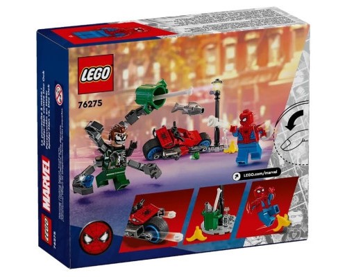 Конструктор LEGO Super Heroes Погоня на мотоциклах Людина-Павук vs. Доктор Восьминіг 77 деталей (76275)