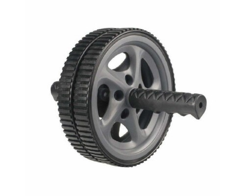Ролик для преса LiveUp Exercise Wheel 18 см чорний, сірий LS3160B (6951376107272)