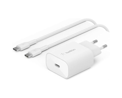 Зарядний пристрій Belkin USB-С 25W PD PPS + cable USB-C 1m (WCA004VF1MWH-B6)