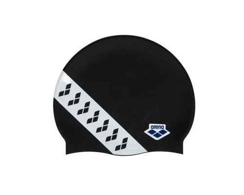 Шапка для плавання Arena Icons Team Stripe Cap 001463-111 чорний, білий Уні OSFM (3468336779156)