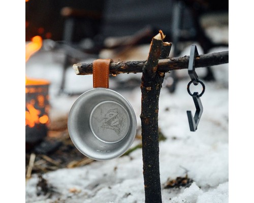 Чашка туристична Naturehike NH21SJ002 з дерев'яною ручкою нержавіюча сталь (6927595785751)