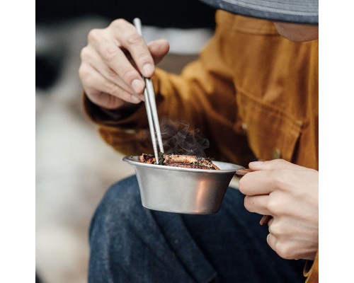 Чашка туристична Naturehike NH21SJ002 з дерев'яною ручкою нержавіюча сталь (6927595785751)