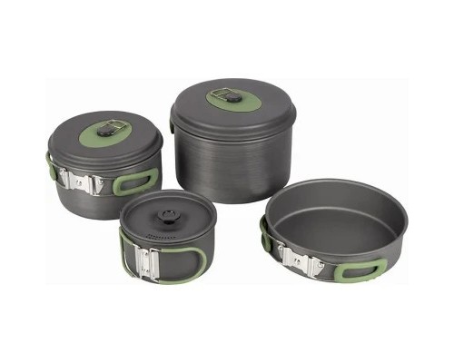 Набір туристичного посуду Bo-Camp Explorer 4 Pieces 21 Hard Anodized Grey/Green (2200241)