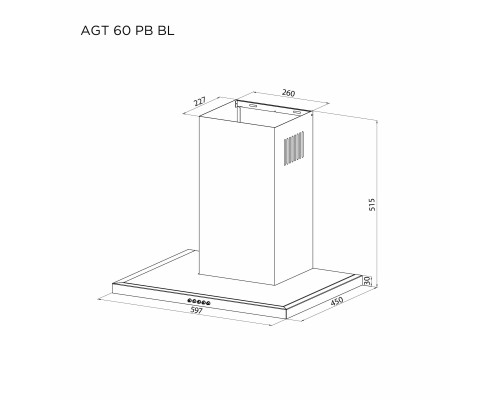Витяжка кухонна Pyramida AGT 60 PB BL