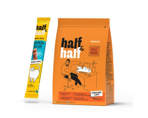 Сухий корм для кішок Half&Half для стерилізованих котів із яловичиною (2700000045367)