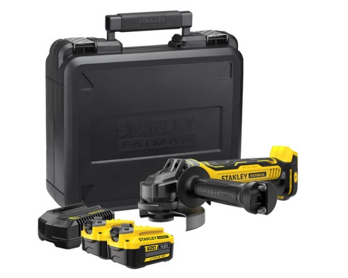 Шліфувальна машина Stanley кутова акум безщіткова FATMAX,Li-Ion V20, 18В, 2x4Ah, 8000об/хв, 125 мм, кейс (SFMCG700M2K)