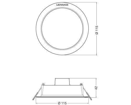 Світильник LEDVANCE DL IP44 DN 115 8W 840 WT (4058075702967)