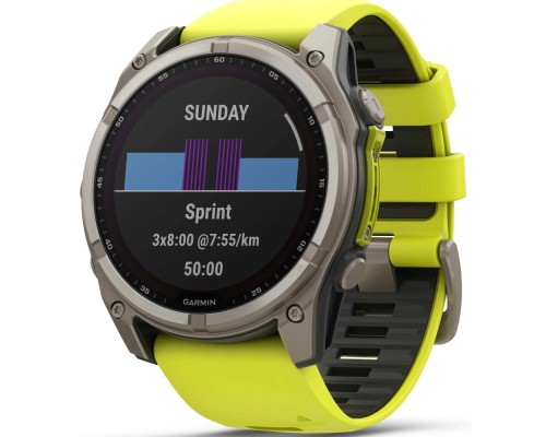 Смарт-годинник Garmin fenix 8 51mm,Saph Solar, BareTi/Graphite,AmpYe/GrphBnd (010-02907-21)