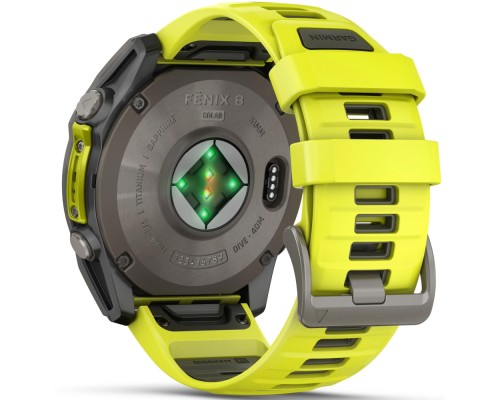 Смарт-годинник Garmin fenix 8 51mm,Saph Solar, BareTi/Graphite,AmpYe/GrphBnd (010-02907-21)