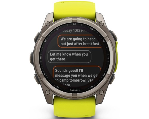 Смарт-годинник Garmin fenix 8 51mm,Saph Solar, BareTi/Graphite,AmpYe/GrphBnd (010-02907-21)