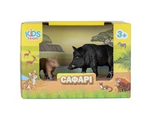 Фігурка Kids Team набір Сафарі Дикий кабан чорний та дитинча (Q9899-A33_1)