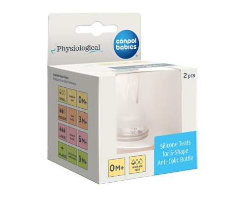 Соска Canpol babies силіконова до пляшечки S-Shape S (міні) 2 шт (59/891)